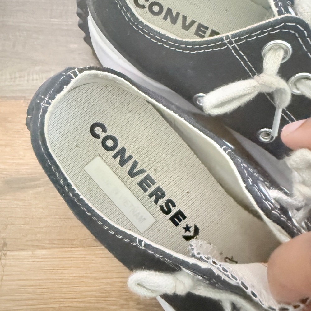Converse Run Star Hike Ox platform sneakers in the Black/White/Gum colorway. - Picture 3 of 4